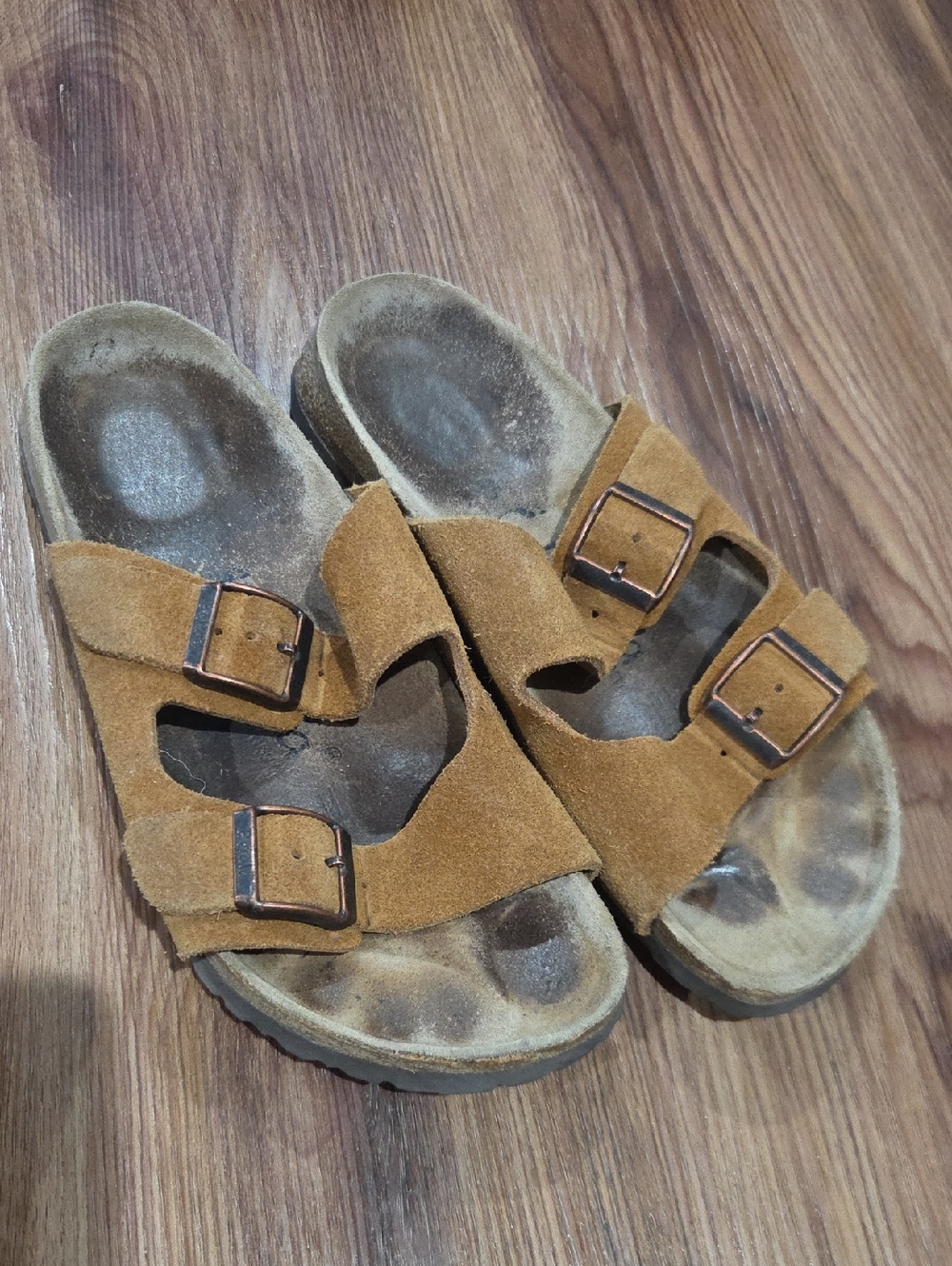 Birkenstock Betula Womens Suede Double-Buckle Sandals in Tan